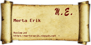 Merta Erik névjegykártya